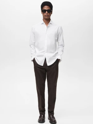 MANGO MAN - Koszula regular fit z 100% bawełny biały - - Mężczyzna