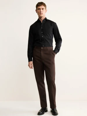 MANGO MAN - Koszula regular fit z 100% bawełny czarny - - Mężczyzna