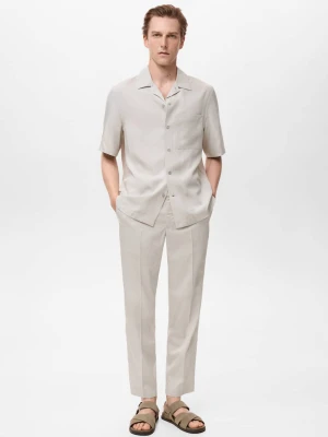MANGO MAN - Koszula regular fit z 100% tencelu lodowy szary - - Mężczyzna