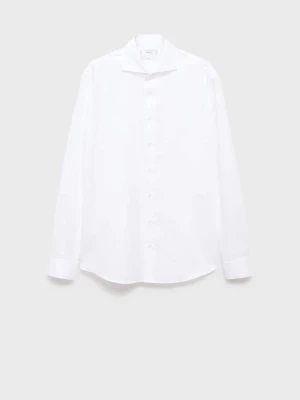 MANGO MAN - Koszula garniturowa 100% bawełna slim fit biały - - Mężczyzna