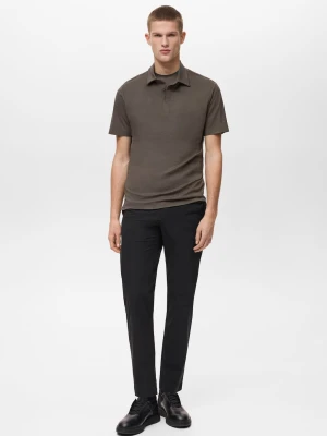 MANGO MAN - Koszulka polo slim fit COOLMAX® średni zielony - - Mężczyzna
