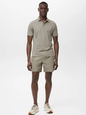 MANGO MAN - Koszulka polo slim fit COOLMAX® średni zielony - - Mężczyzna