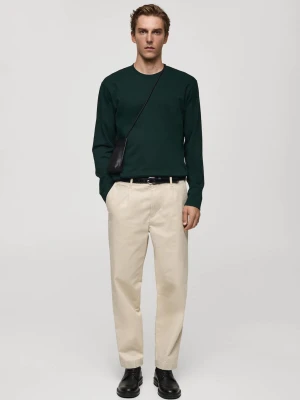 MANGO MAN - Koszulka regular fit z długim rękawem zielony - - Mężczyzna