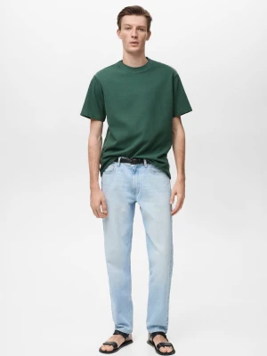 MANGO MAN - Koszulka regular fit z teksturą biały - - Mężczyzna