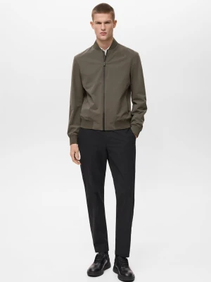 MANGO MAN - Kurtka bomber waterproof z technologią COOLMAX® średni zielony - - Mężczyzna