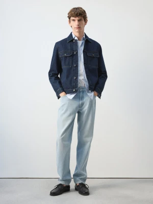 Kurtka dżinsowa z kieszeniami 100% bawełna niebieski - Mężczyzna - - MANGO MAN