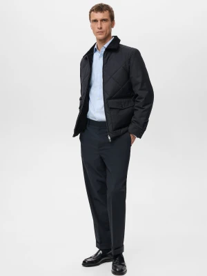 MANGO MAN - Kurtka pikowana wodoodporna ciemnoniebieski - - Mężczyzna