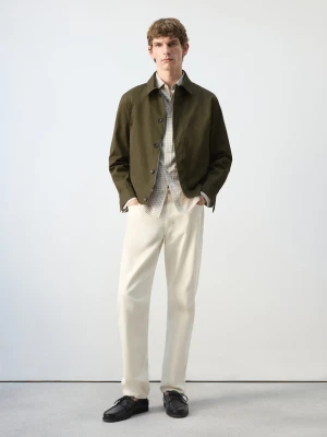 Kurtka water-repellent z ukrytym zamkiem oliwkowozielony - Mężczyzna - - MANGO MAN