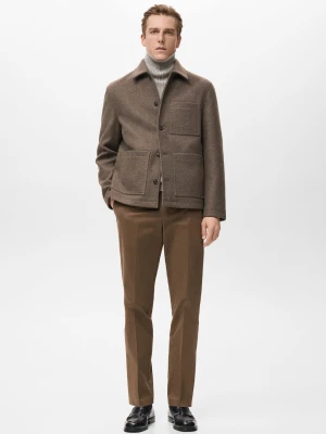 Kurtka z kieszeniami średni brązowy - Mężczyzna - - MANGO MAN