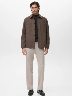 MANGO MAN - Lejące spodnie regular fit beżowy - - Mężczyzna