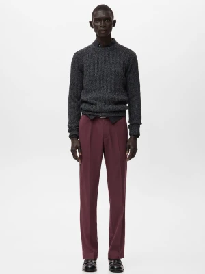 MANGO MAN - Lejące spodnie regular fit burgund - - Mężczyzna