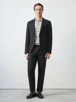 Marynarka garniturowa Amalfi slim fit granatowy - Mężczyzna - - MANGO MAN