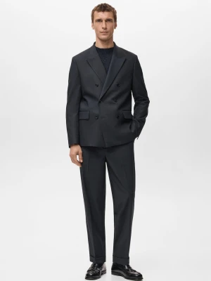 Marynarka garniturowa Boston slim fit dwurzędowa granatowy - Mężczyzna - - MANGO MAN