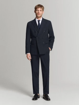 Marynarka garniturowa dwurzędowa Mónaco slim fit granatowy - Mężczyzna - - MANGO MAN