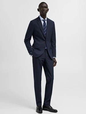 MANGO MAN - Marynarka garniturowa Milan slim fit ciemnogranatowy - - Mężczyzna