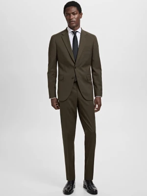 MANGO MAN - Marynarka garniturowa Milan slim fit khaki - - Mężczyzna