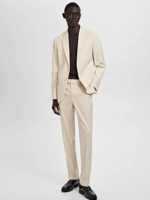 MANGO MAN - Marynarka garniturowa Milan slim fit kremowy / écru - - Mężczyzna