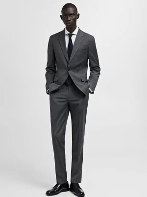 MANGO MAN - Marynarka garniturowa Milan slim fit szary - - Mężczyzna