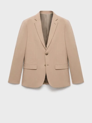 MANGO MAN - Marynarka garniturowa París super slim fit beżowy - - Mężczyzna