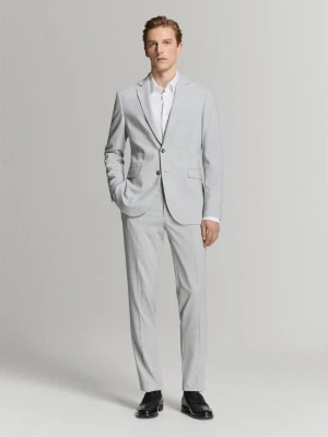 MANGO MAN - Marynarka garniturowa París super slim fit jasnoszary - - Mężczyzna