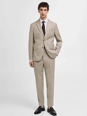 Zdjęcie produktu MANGO MAN - Marynarka garniturowa slim fit z 100% wełny dziewiczej beżowy - - Mężczyzna