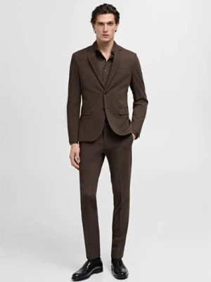 MANGO MAN - Marynarka garniturowa París super slim fit brązowy - - Mężczyzna