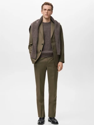 MANGO MAN - Marynarka garniturowa Turín z 100% wełny dziewiczej brązowy - - Mężczyzna