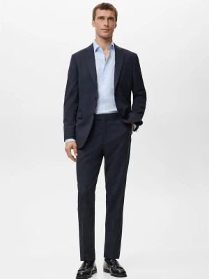 MANGO MAN - Marynarka garniturowa Turin z 100% wełny granatowy - - Mężczyzna