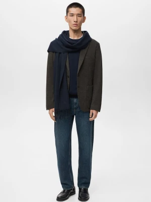 MANGO MAN - Marynarka slim fit w drobną kratkę khaki - - Mężczyzna