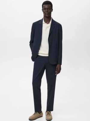 MANGO MAN - Marynarka od garnituru slim fit z kieszeniami granatowy - - Mężczyzna