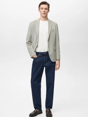 MANGO MAN - Marynarka Verner slim fit z bawełny zielony - - Mężczyzna