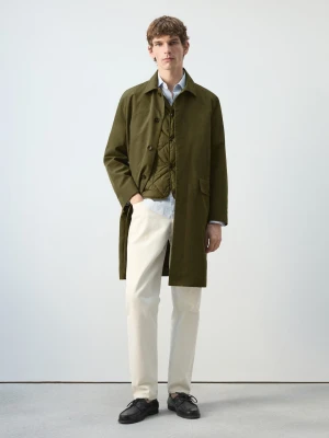 Parka water-repellent z odpinanym bezrękawnikiem oliwkowozielony - Mężczyzna - - MANGO MAN