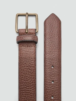 MANGO MAN - Pasek wytłaczana skóra średni brązowy - - Mężczyzna