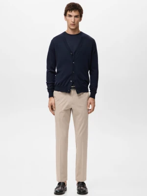 MANGO MAN - Spodnie Bologna cropped slim fit beżowy - - Mężczyzna