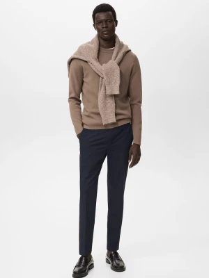 MANGO MAN - Spodnie Bologna slim fit comfort stretch granatowy - - Mężczyzna