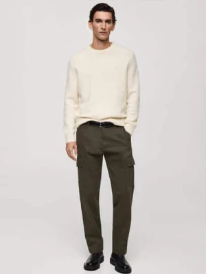 MANGO MAN - Spodnie cargo straight fit khaki - - Mężczyzna