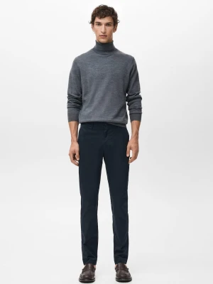 MANGO MAN - Spodnie chinosy Dublino slim fit ciemnoniebieski - - Mężczyzna