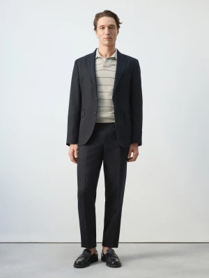 Spodnie garniturowe Amalfi slim fit granatowy - Mężczyzna - - MANGO MAN