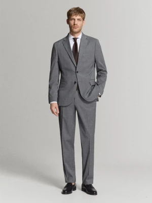 MANGO MAN - Spodnie garniturowe London regular fit szary - - Mężczyzna