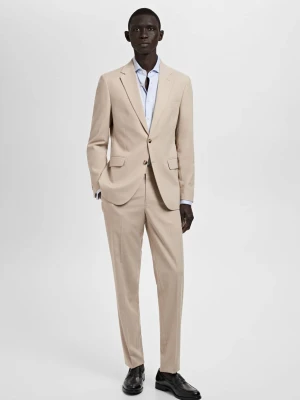 MANGO MAN - Spodnie garniturowe Milan slim fit beżowy - - Mężczyzna