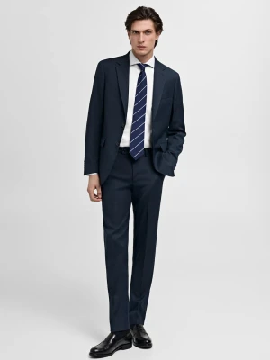 MANGO MAN - Spodnie garniturowe Milan slim fit ciemnogranatowy - - Mężczyzna