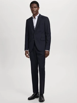 MANGO MAN - Spodnie garniturowe Milan slim fit granatowy - - Mężczyzna