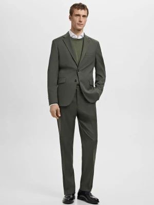 MANGO MAN - Spodnie garniturowe Milan slim fit khaki - - Mężczyzna