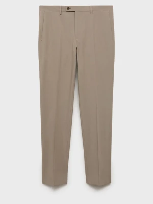 MANGO MAN - Spodnie garniturowe Milan slim fit norkowy szary - - Mężczyzna