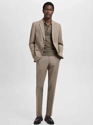 MANGO MAN - Spodnie garniturowe Milan slim fit norkowy szary - - Mężczyzna