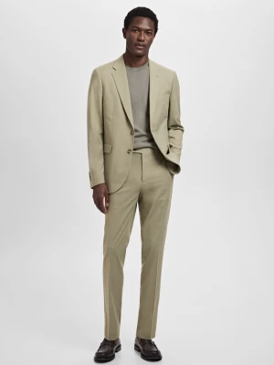 MANGO MAN - Spodnie garniturowe Milan slim fit zielony - - Mężczyzna