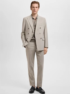 MANGO MAN - Spodnie garniturowe Mónaco slim fit beżowy - - Mężczyzna