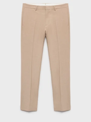 MANGO MAN - Spodnie garniturowe Paris slim fit beżowy - - Mężczyzna