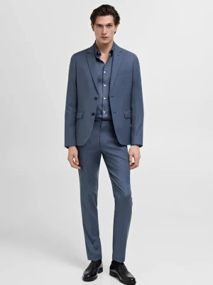 MANGO MAN - Spodnie garniturowe París super slim fit błękitny - - Mężczyzna