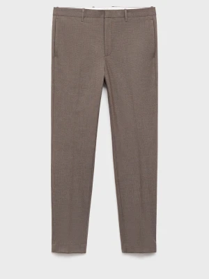 MANGO MAN - Spodnie garniturowe París super slim fit brązowy - - Mężczyzna